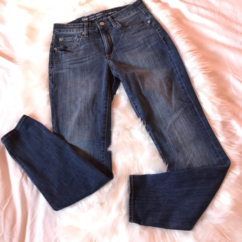 Gap Mid Rise Curvy Skinny Jeans in Indigo, Sz 4 - Picture 4 of 12